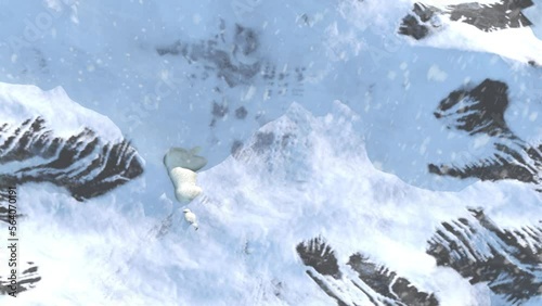 Wallpaper Mural Polar bear dead Frozen cadaver in Snowy mountain, Aerial view
Polar bear in extinction concept, north pole, global warming, 2023
 Torontodigital.ca