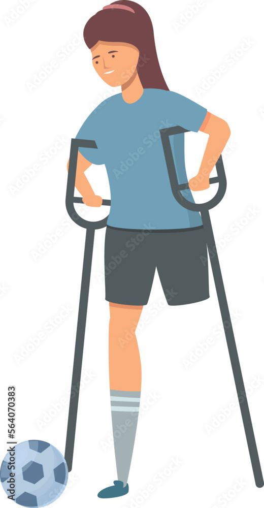 Disabled soccer player icon cartoon vector. Physical sport. Training exercise Disabled soccer player icon cartoon vector. Physical sport. Training exercise