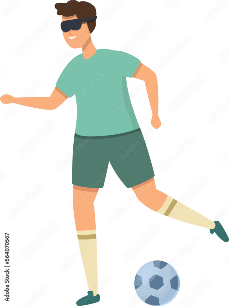 Disabled soccer sport icon cartoon vector. Training exercise. Person player