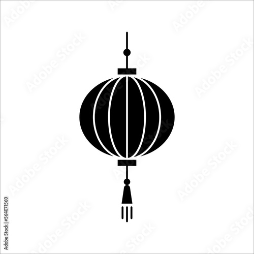 Chinese new year lantern icon. illustration of chinese new year lantern vector icon on white backgroud