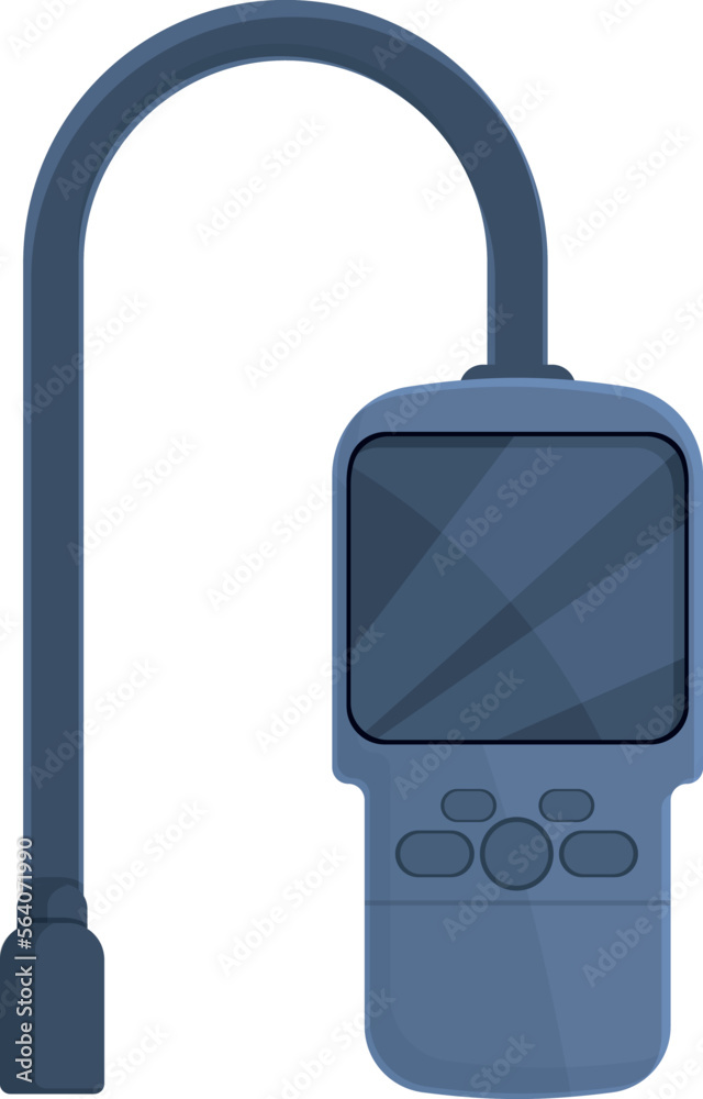 Wired gas detector icon cartoon vector. Leak monitor. Digital instrument Wired gas detector icon cartoon vector. Leak monitor. Digital instrument