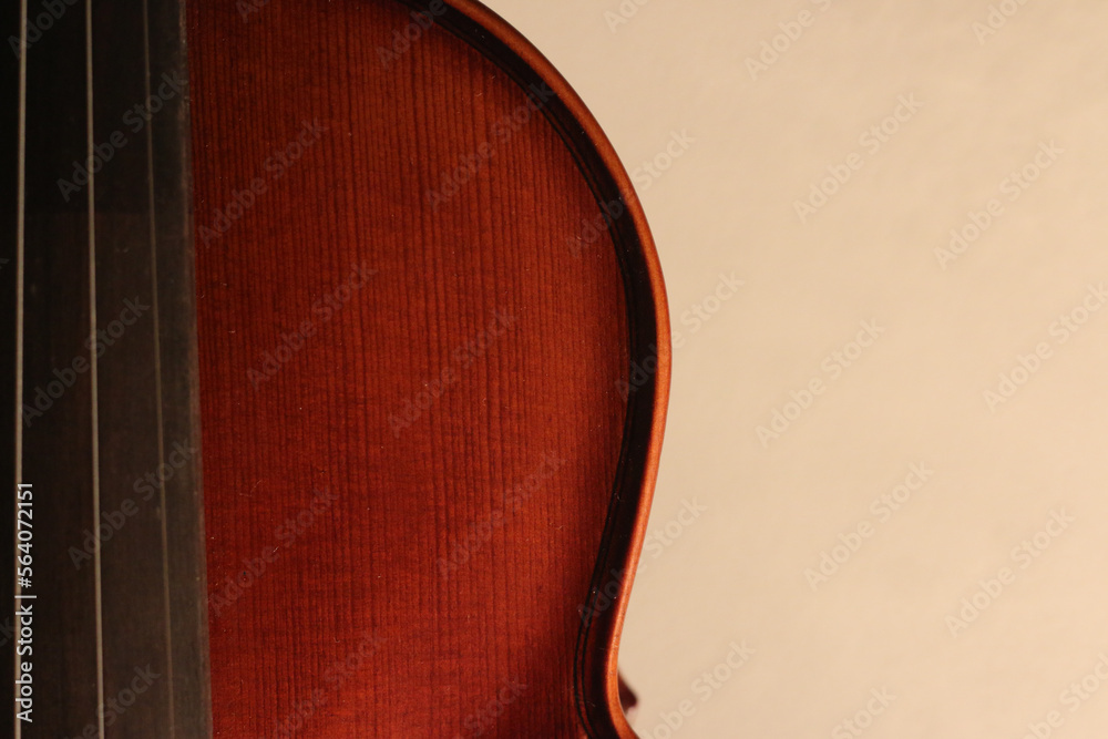 Obraz premium Wooden violin body in brown color