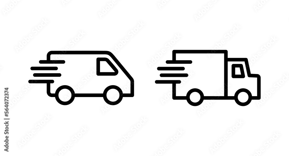 Delivery truck icon vector illustration. Delivery truck sign and symbol. Shipping fast delivery icon