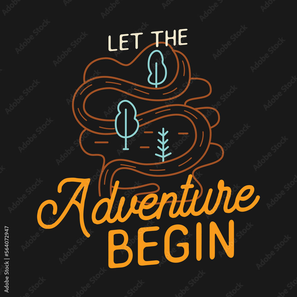 illustration with curvy roads and text on black background