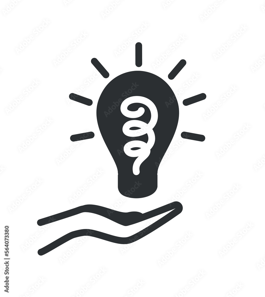 Careergrowth lightbulb black icon. Innovation and idea, insight, metaphor for creativity and development. Hand with lamp. Logotype for company and organization. Cartoon flat vector illustration Careergrowth lightbulb black icon. Innovation and idea, insight, metaphor for creativity and development. Hand with lamp. Logotype for company and organization. Cartoon flat vector illustration