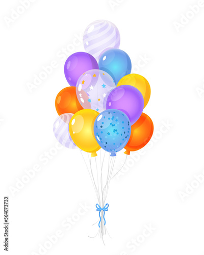Set of colorful balloons isolated on white background