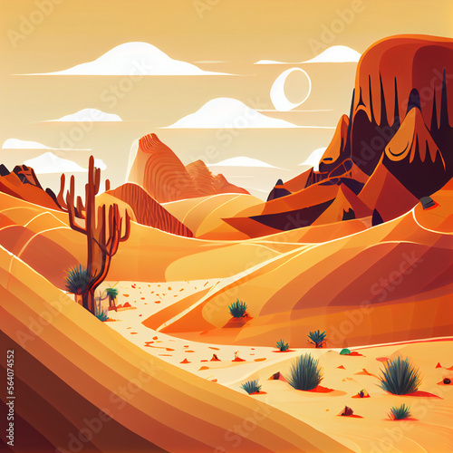 landscape in desert Generative AI