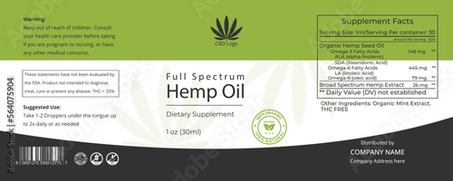 CBD Label Design Template, Hemp Oil Label Design and Product Packaging Design