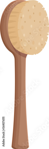Brush icon cartoon vector. Wood body. Scrub tool