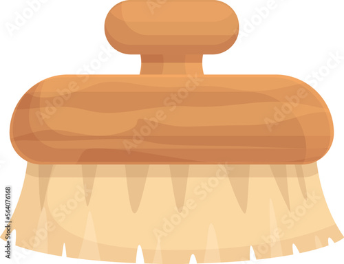 Wood brush icon cartoon vector. Body beauty. Dry tool