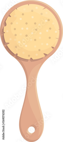 Scrub brush icon cartoon vector. Wood massage. Spa tool