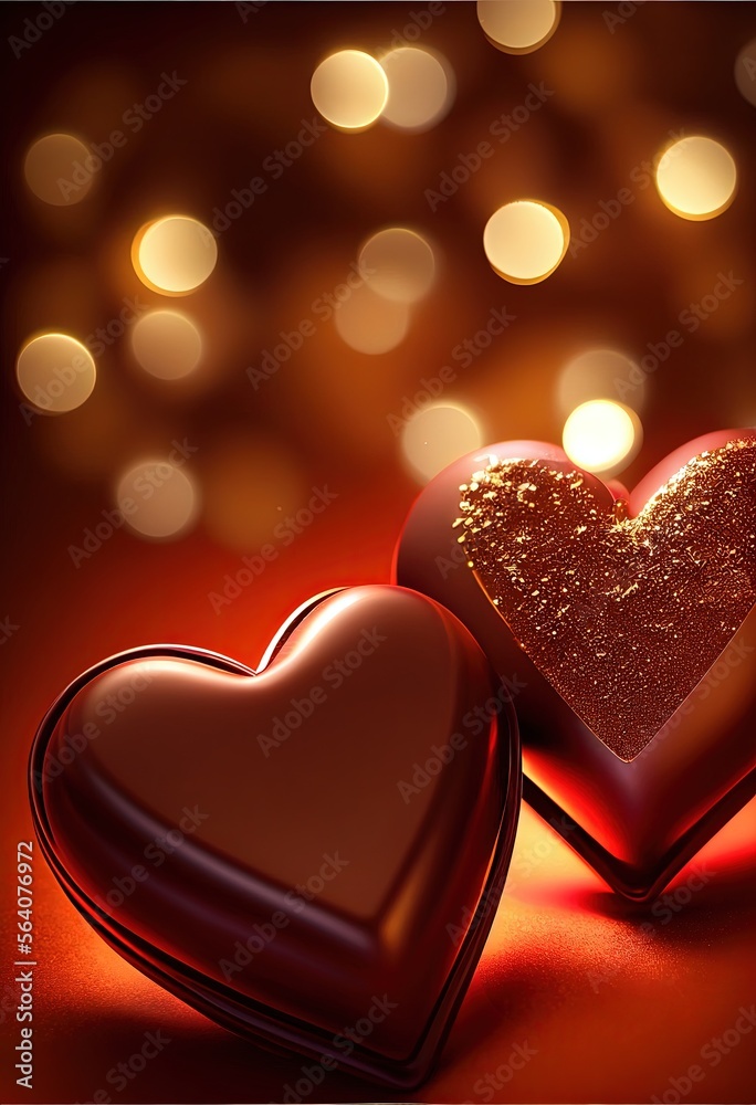 Fototapeta premium valentine's day, heart, chocolate, love, chocolate, heart, Easter, generated by ai 