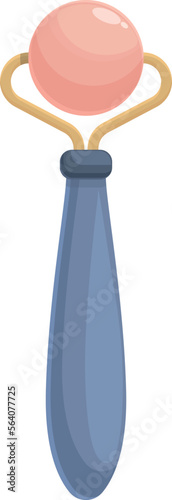 Jade facial roller icon cartoon vector. Face skin. Care tool