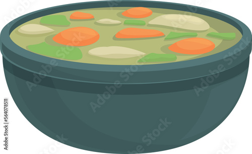 Chinese soup icon cartoon vector. Food dish. Meal eat