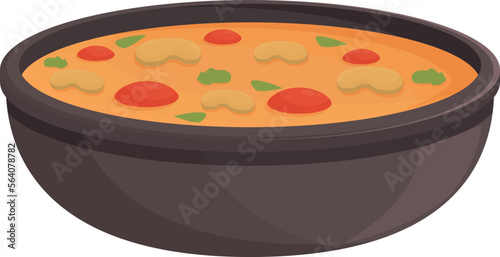 Eat soup icon cartoon vector. Dish food. Korean meal
