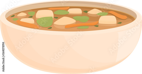 Meat street soup icon cartoon vector. Dish rice. Cooking korean