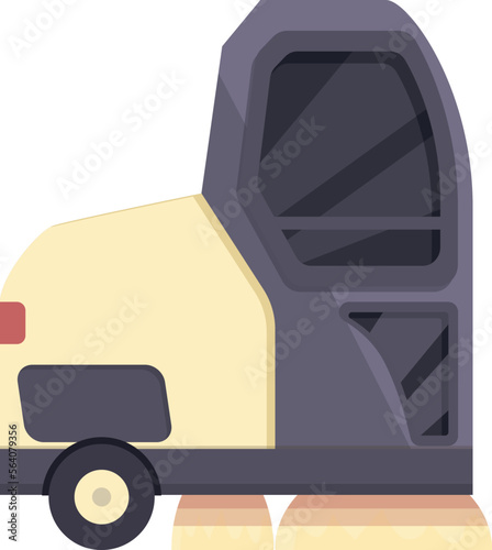 Dust sweeper icon cartoon vector. Street truck. Clean broom