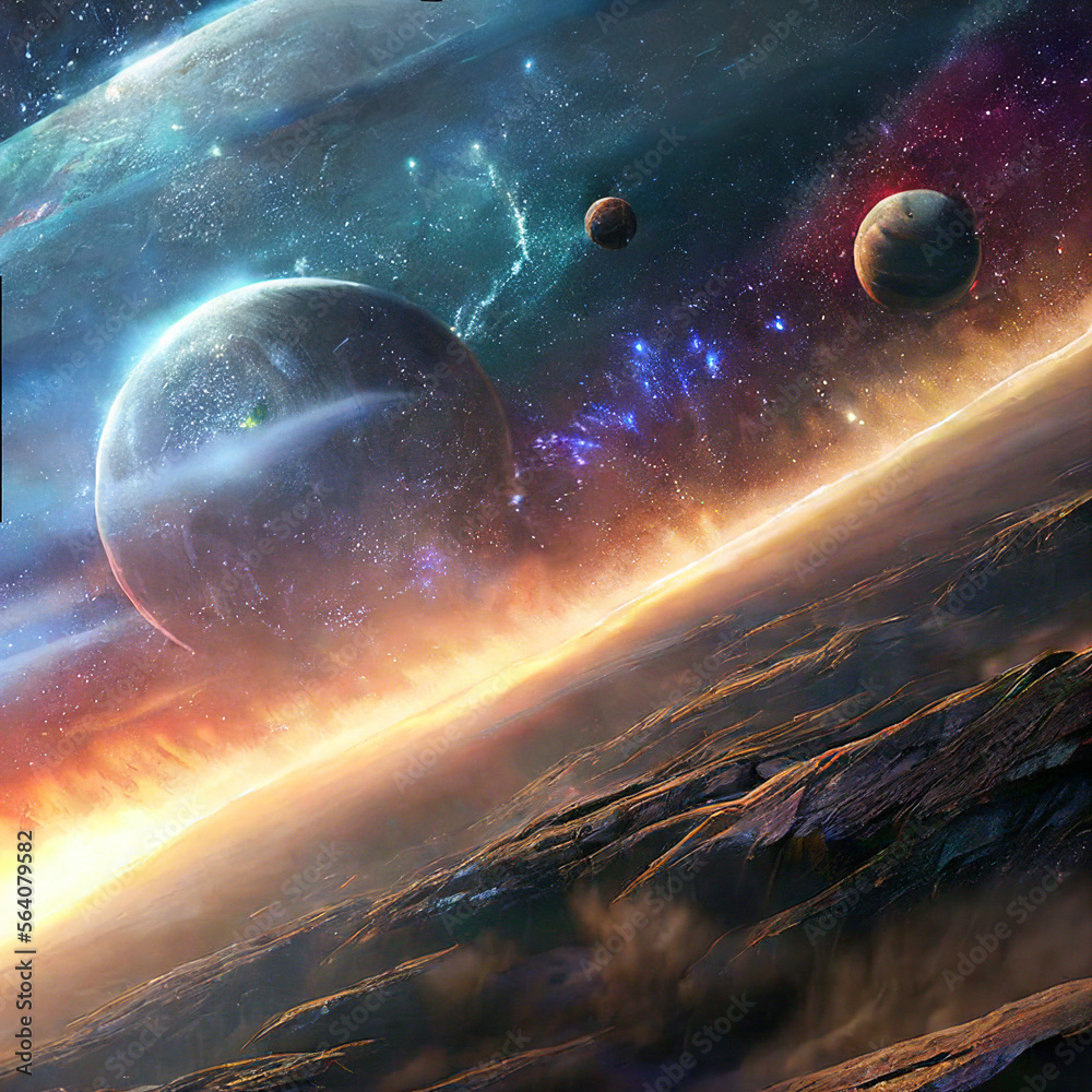 Obraz premium deep space concept. Generative ai