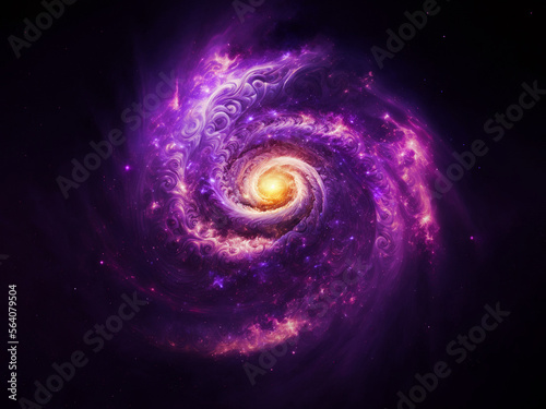 spiral galaxy with space background. Generative ai