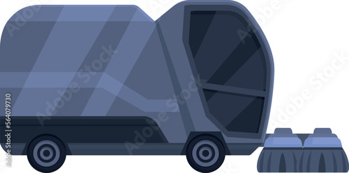 Floor sweeper icon cartoon vector. Street truck. Company side