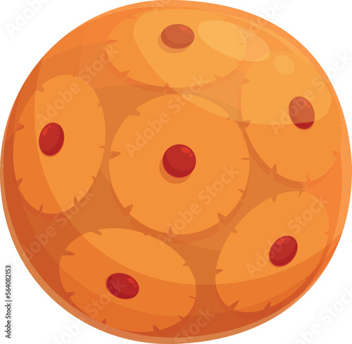 Menu upside-down cake icon cartoon vector. Cooking tart. Restaurant tasty
