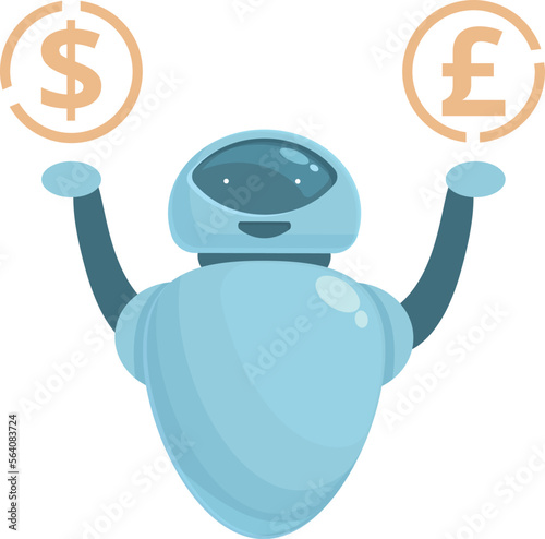 Trade bot icon cartoon vector. Money education. Worker study