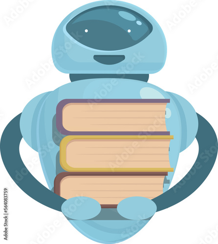 Book stack bot icon cartoon vector. Business study. Money education