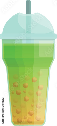 Ice bubble tea icon cartoon vector. Milk drink. Delicious dessert