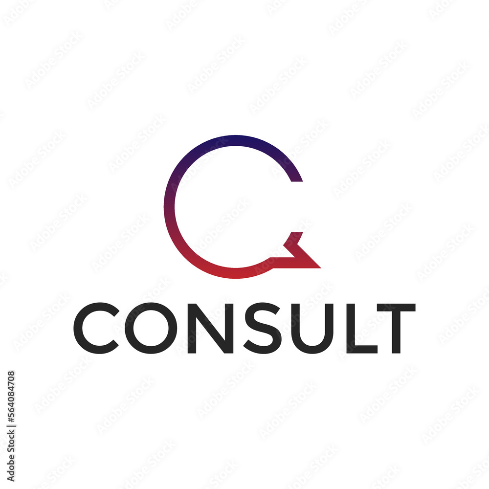 Business consulting logo idea vector template, concept with letter C, initial c