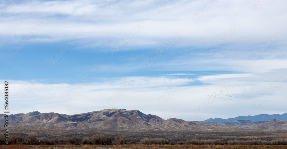 Landscape of mountains as seen from the Bosque del Apache National Wildlife Refuge Landscape of mountains as seen from the Bosque del Apache National Wildlife Refuge