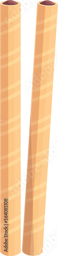 Candy wafer rolls icon cartoon vector. Stick biscuit. Cookie cream