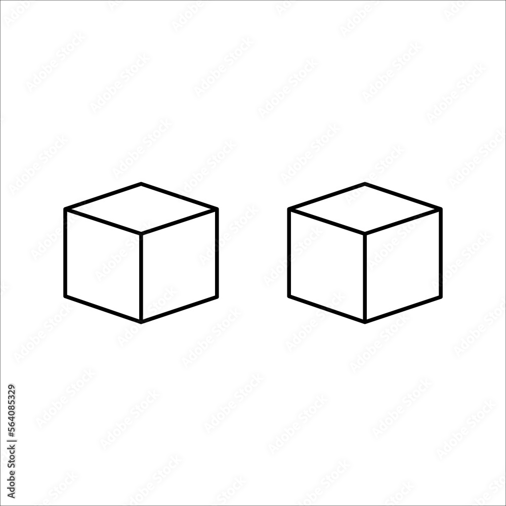 Cube icon. In Trendy Design Vector. Vector illustration on a white background. Cube icon. In Trendy Design Vector. Vector illustration on a white background.