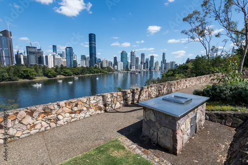 Brisbane, Australia – January 19 2023: Barbecue in Kangaroo Point Cliffs, city view in the background