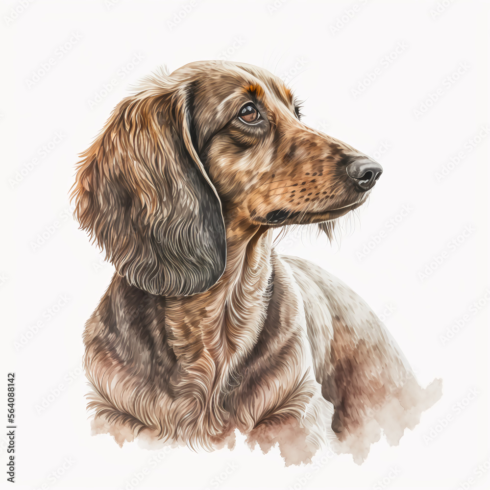 “Generative AI” Dachshund digital illustration.