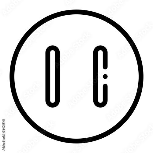 pause button line icon