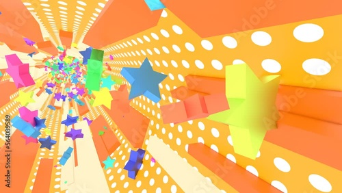 星 VJ ポップ パステルカラー カラフル トンネル [ループ対応] [別Verあり]