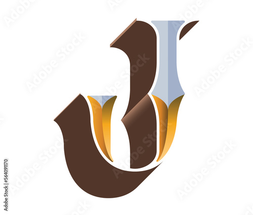 Handcrafted set of colorful capital letters with median spurs, inspired by nineteenth century stocks and bank notes.