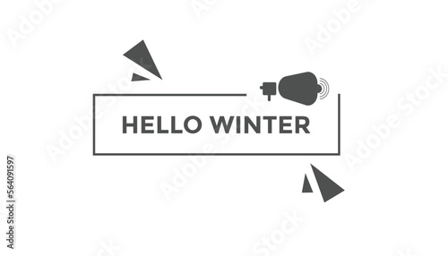 Hello winter button web banner templates. Vector Illustration
