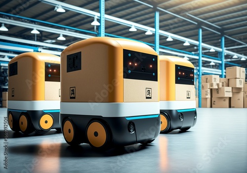 warehouse robots, automated guided vehicles for goods, generative ai