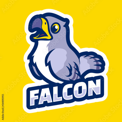 Falcon bird cartoon character mascot