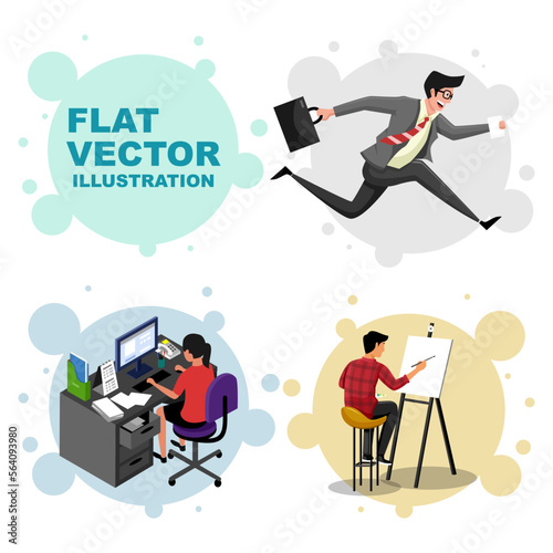 Flat vector illustration daily activities