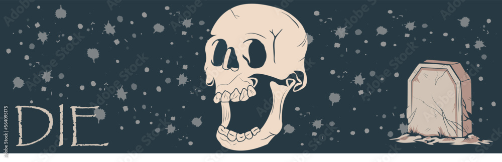 Depicts the human body after it is finished until only the bones are left like the illustration which is only a skull around the grave Depicts the human body after it is finished until only the bones are left like the illustration which is only a skull around the grave