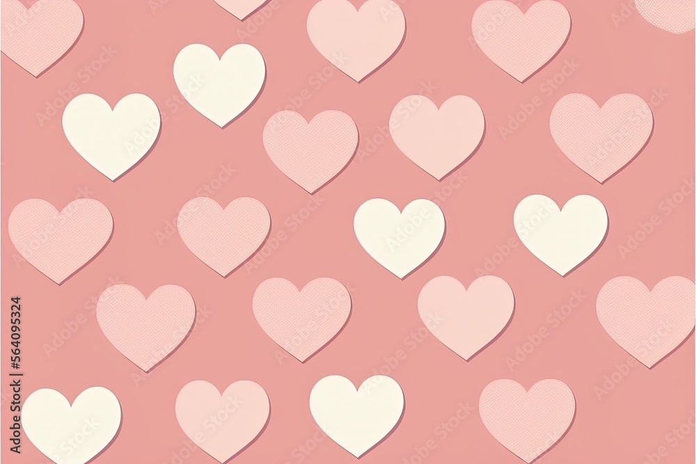 repeating pattern of hearts, with valentine's day theme, plain background with