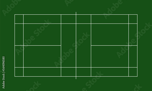 Badminton Court Field For Website, Infographic, Background, News Sport Illustration or for Graphic Design Element. Format PNG