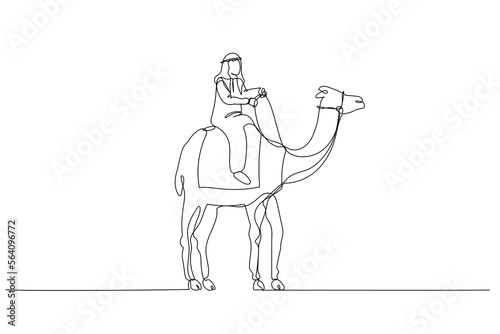 arab man riding on camel concept of diverse and strong business photo