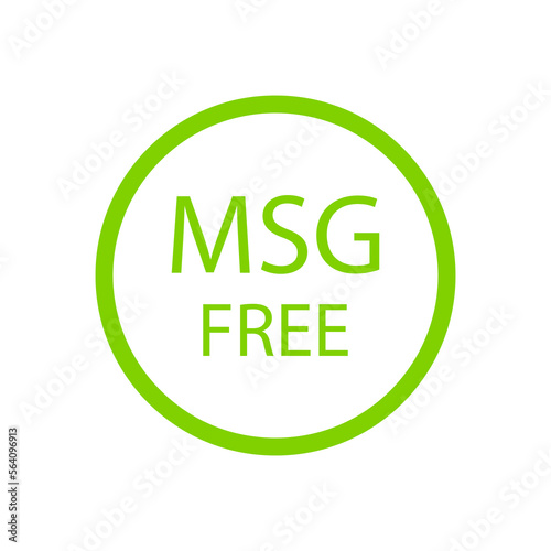 Icon with green msg free sign. Vector illustration.