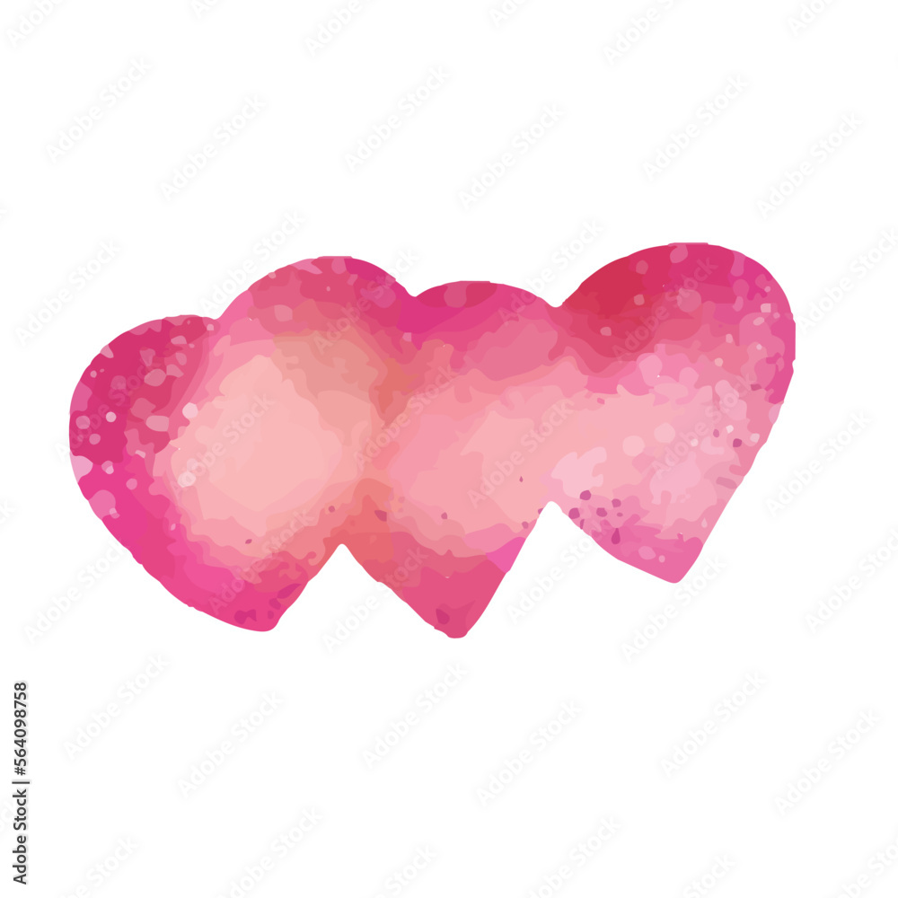 watercolor valentine element isolated on white background