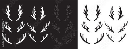 Set of popular watercolor deer element design