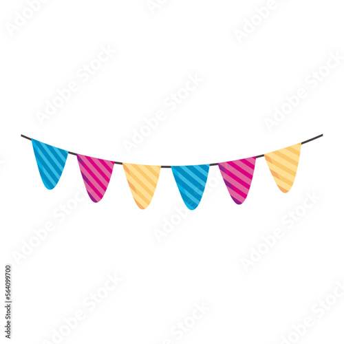 colored party pennant