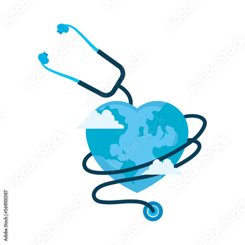 stethoscope tangled in the world